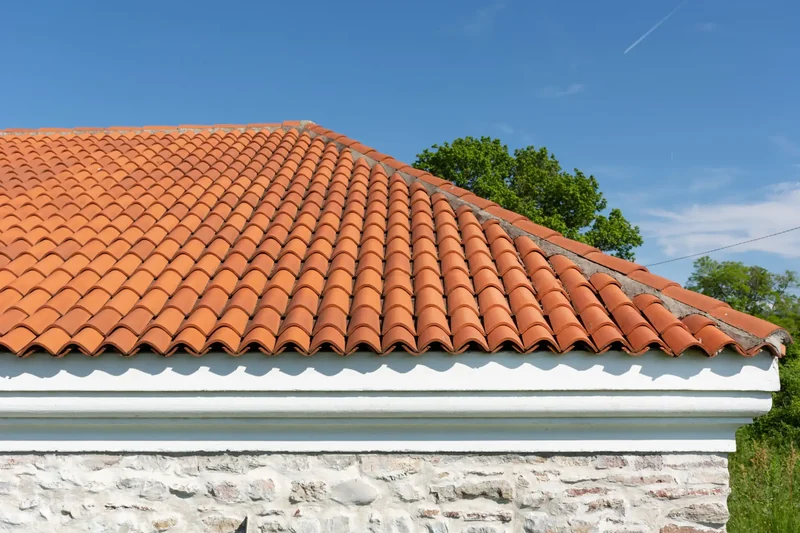 Maison sur les coteaux de Saint-Privat-des-Vieux avec toiture exposée au vent