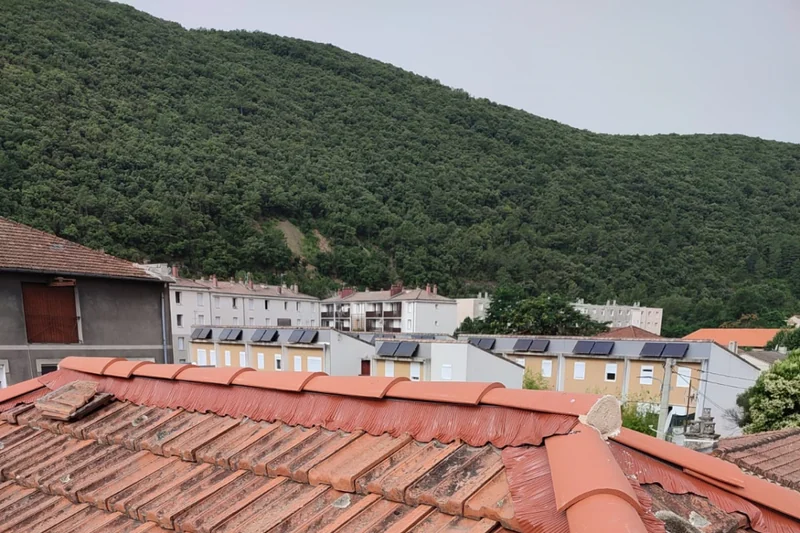 Toitures alignées de l'habitat minier de La Grand-Combe dans le Gard