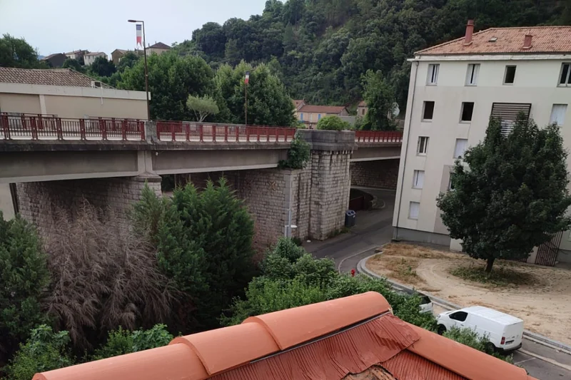 Toiture exposée au nord couverte de mousse dans une vallée du Gard